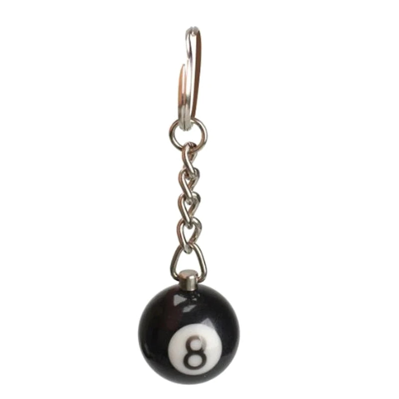 Fashion Creative Billiard Pool Keychain Table Ball Key Ring Lucky Black No.8 Key Chain 25mm Resin Ball Jewelry Gift